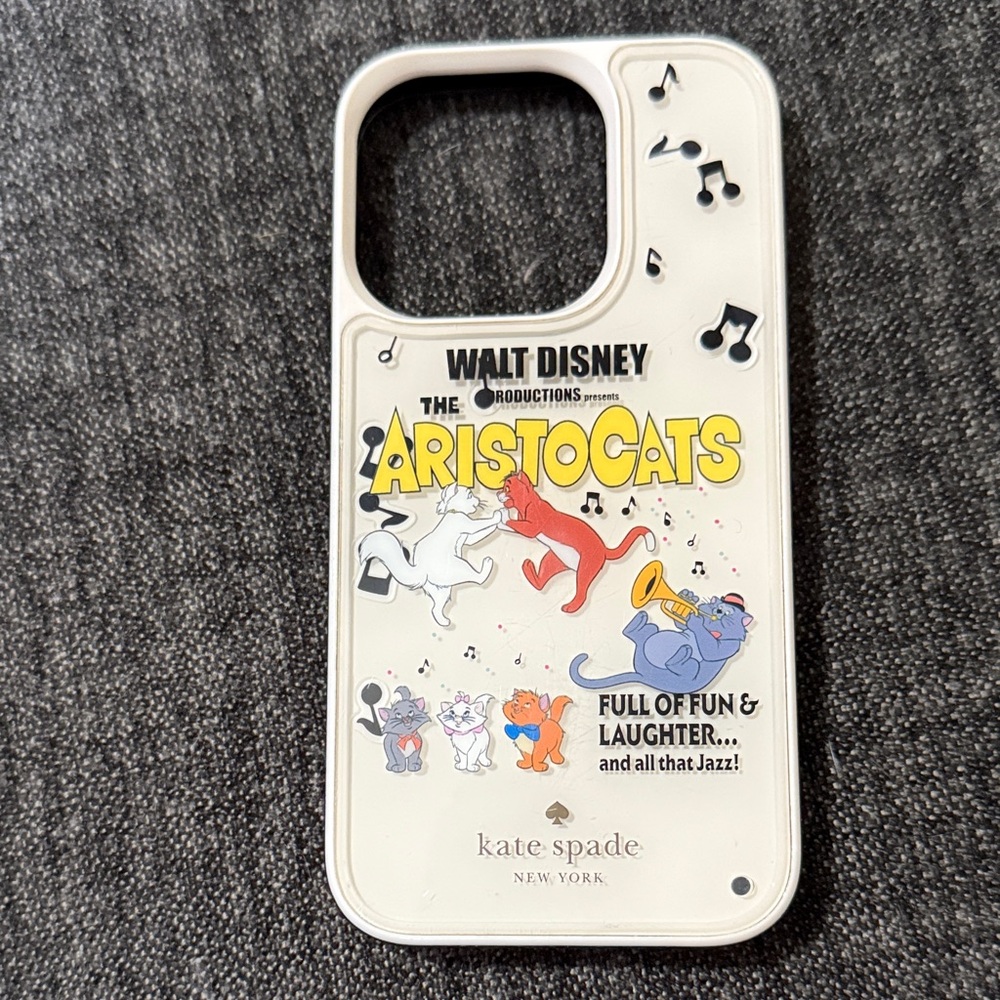 Kate Spade Aristocats iPhone 14 Pro Case - Cream and Multicolor